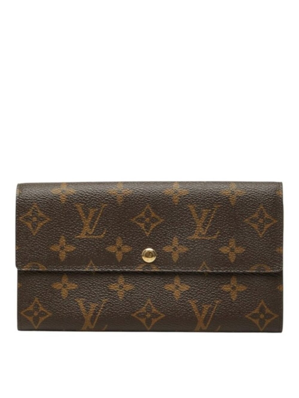 Louis Vuitton Monogram Pochette Porte Monnaie Credit Wallet Brown Leather Coin